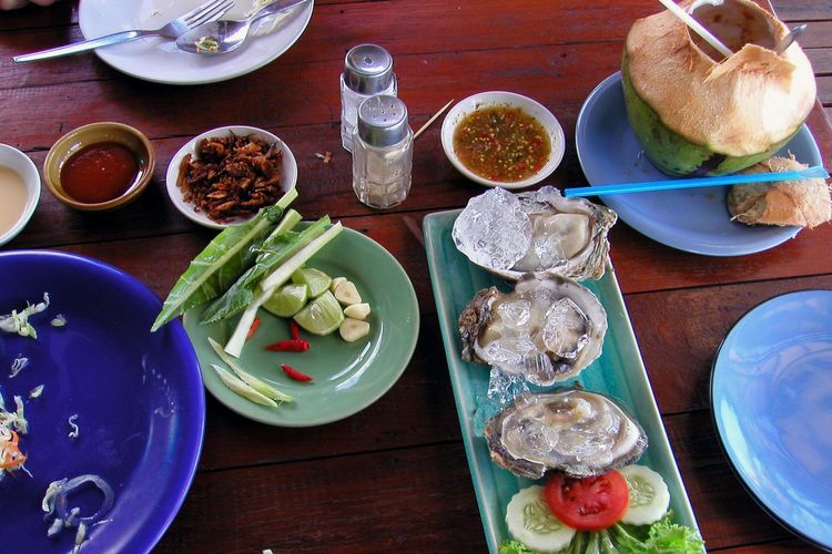 Middle of a Thai oyster feast.