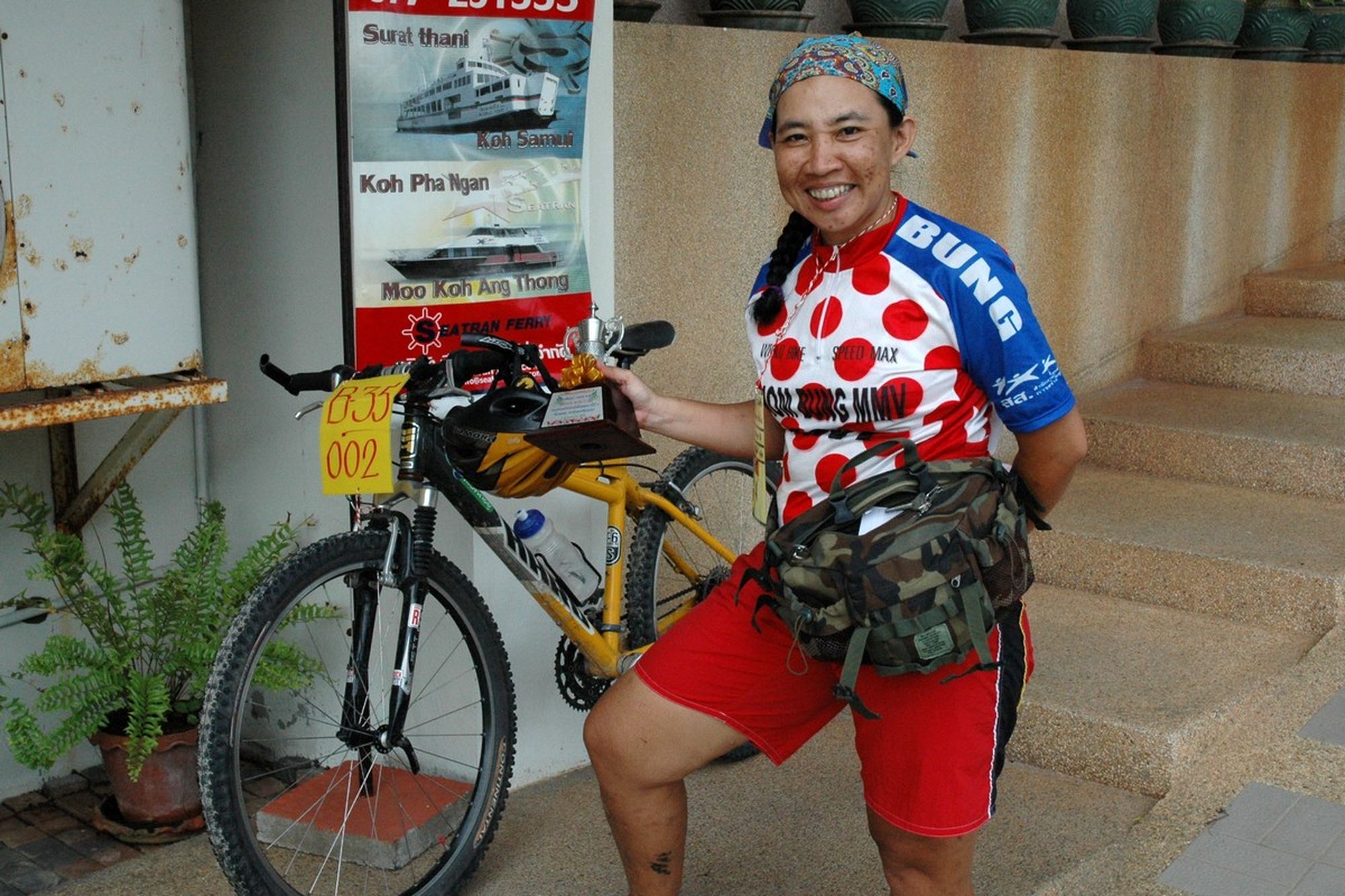 One of the strongest woman riders came down from Bangkok.
