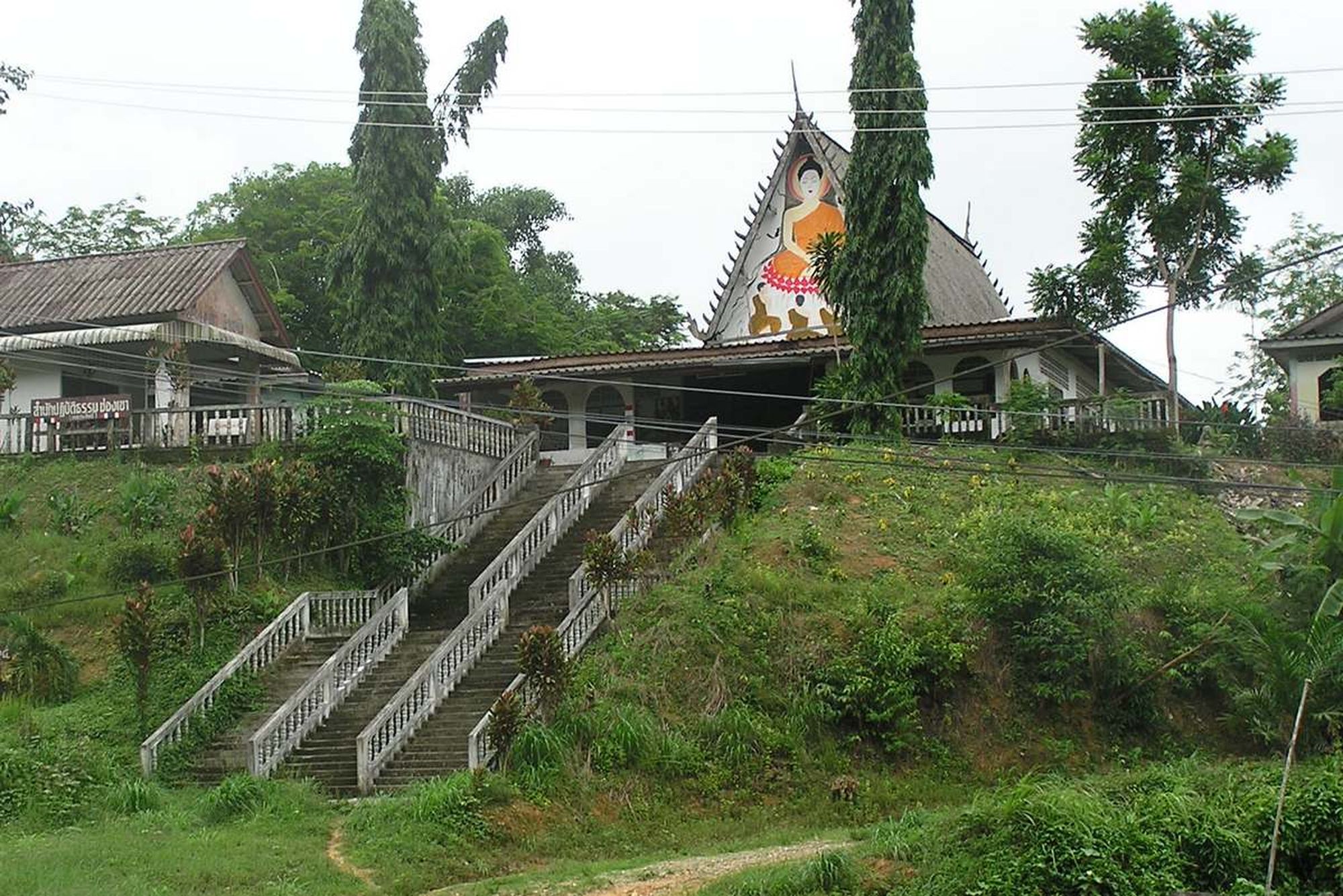 Stairway to Buddhist temple.